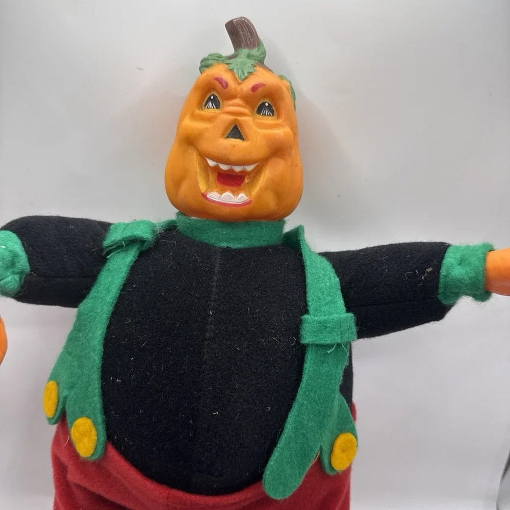 Vintage Halloween Peek A Boo Jack O Lantern head and hand Doll